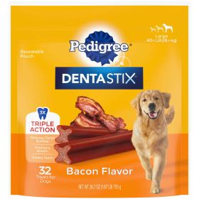 32 Pedigree Dentastix Bacon Flavor Dental Bone Treats