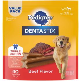 40-Pk PEDIGREE DENTASTIX Beef Flavor Dental Bone Treats