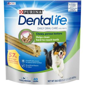 Purina DentaLife Chicken Flavor Dental Treats, 28.5 oz Pouch